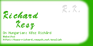 richard kesz business card