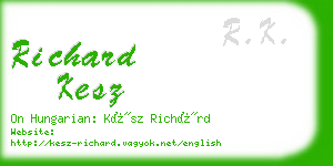 richard kesz business card